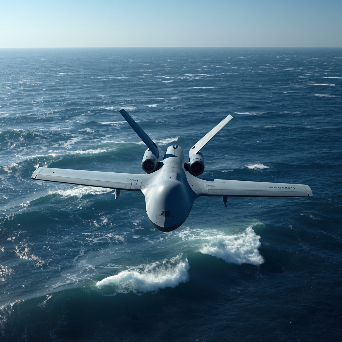 Counter-UAV surveillance drone over the sea