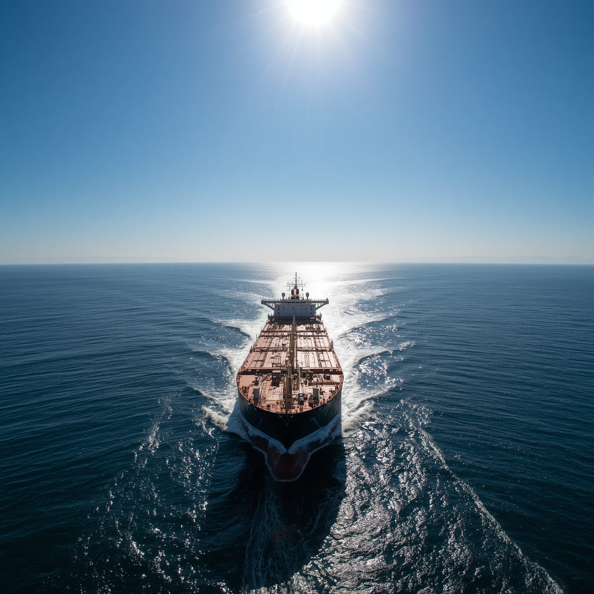 Bulk carrier vessel underway at sea